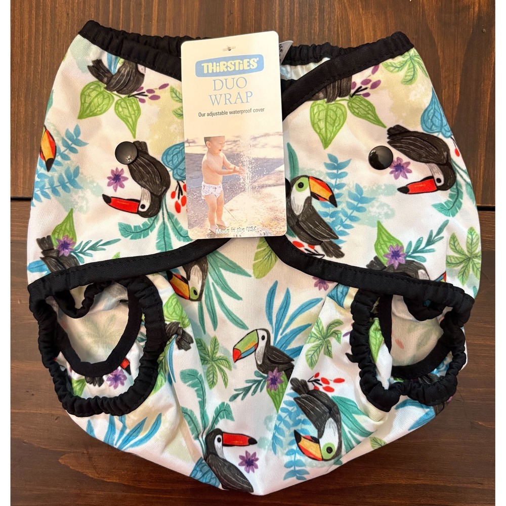 Thirsties Duo Diaper Wrap, Toucan, Sz 3